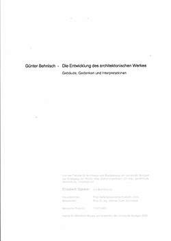Cover: Günter Behnisch - Die Entwicklung des architektonischen Werkes